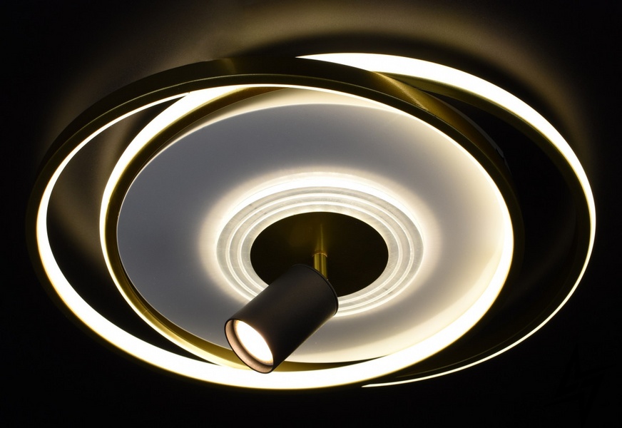 Люстра потолочная LED с пультом L23-36799 Золото 310-500 фото в живую, фото в дизайне интерьера