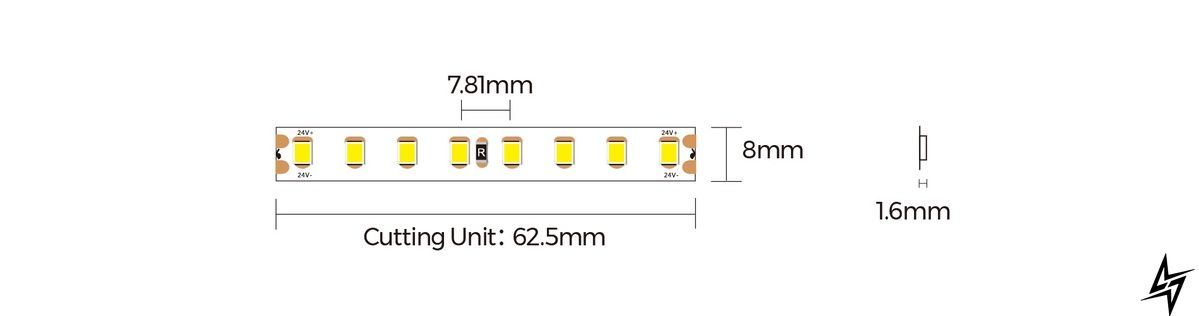 LED стрічка COLORS 128-2835-24V-IP20 8.7W 1390Lm 4000K 5м D8128-24V-8mm D8128-24V-8mm-NW фото
