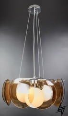 Люстра стельова підвісна на 3 лампочки L23-37550 Хром AT13/3-br фото наживо, фото в дизайні інтер'єру