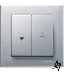Кнопка подвійна для жалюзі SYSTEM M алюміній Schneider Electric Merten MTN435560 фото
