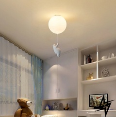 Стельова люстра на 1 лампочку L23-37000 Білий SGJ10-300-k фото наживо, фото в дизайні інтер'єру