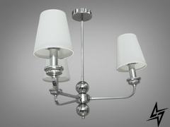 Современная люстра с абажурами 3 лампы D23-33016 хром 1012/3HR фото в живую, фото в дизайне интерьера