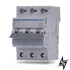 Автоматичний вимикач QC 3-п 6А C 6kA Hager MCS306 фото