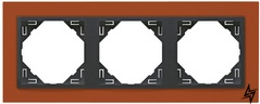 Рамка тройная Logus 90. Animato темно-оранжевый/серый Efapel фото