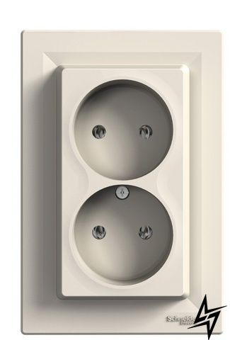 Подвійна розетка Schneider Electric EPH9700123 Asfora, бежева, глянцева, 16 А, IP20 EPH9700123 фото