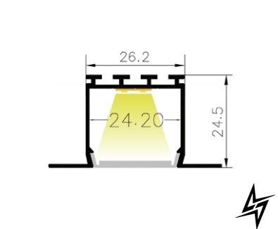 LED-профиль ALUMLED врезной с рассеивателем 2м LT46251_2 LT46251_2 фото