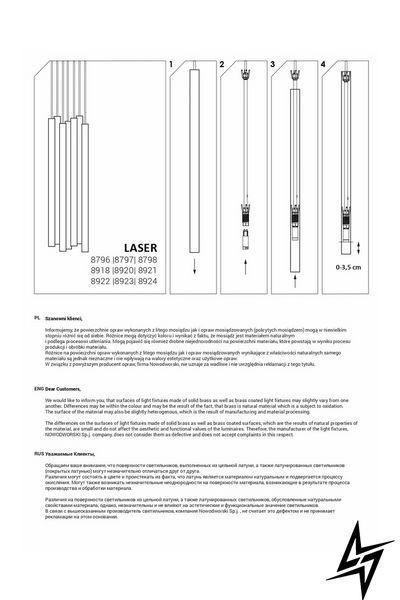Люстра Nowodvorski Laser 8921 на 7 ламп G9, черная, 130 &times; 30 см фото