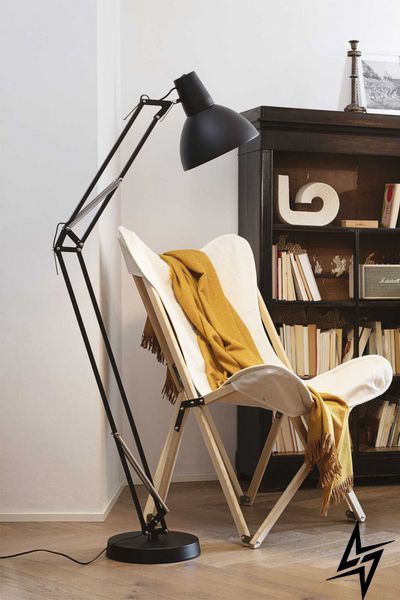 Торшер Ideal Lux Wally PT1 Total Black 265292 на 1 лампу E27, черный, 160 &times; 28 &times; 70 см фото