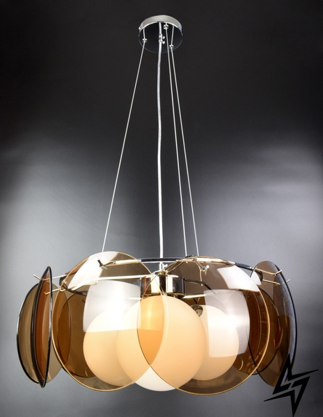 Люстра потолочная подвесная на 3 лампочки L23-37550 Хром AT13/3-br фото в живую, фото в дизайне интерьера