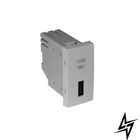USB-зарядний модуль Efapel 45383 SGE Quadro 45, білий металік 45383 SGE фото