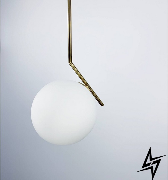 Подвесной светильник с объемным белым матовым плафоном LE26043 15x48x15см Латунь/Белый AA 357-200 M фото в живую, фото в дизайне интерьера