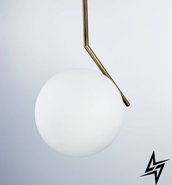 Подвесной светильник с объемным белым матовым плафоном LE26043 15x48x15см Латунь/Белый AA 357-200 M фото в живую, фото в дизайне интерьера