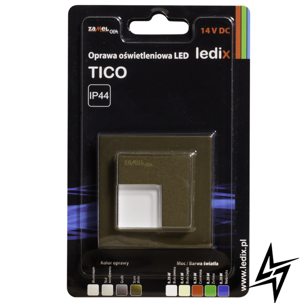 Настенный светильник Ledix Tico с рамкой 05-111-42 накладной Старое золото 3100K 14V ЛЕД LED10511142 фото в живую, фото в дизайне интерьера