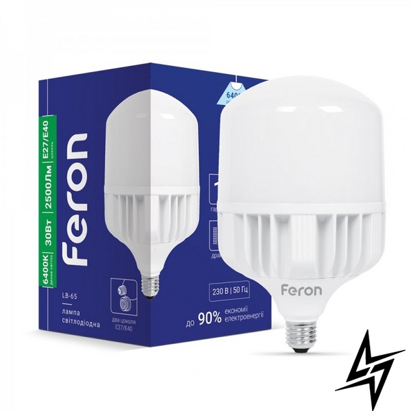 ЛЕД лампа Feron 01516 Hi-Power E27 30W 6400K 8x13,5 см фото