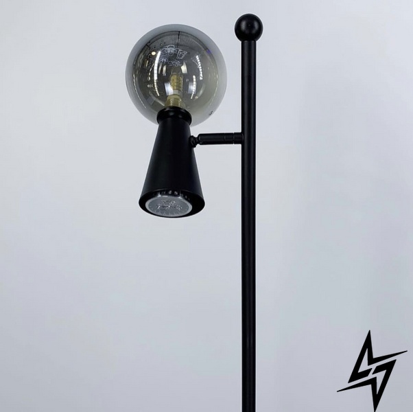 Настольная лампа с плафоном на два источника света LE25643 49см Черный/Графит YG 8006-2T фото в живую, фото в дизайне интерьера