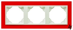 Рамка потрійна, універсальна Logus 90 Animato червоний/лід Efapel фото