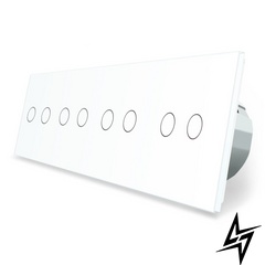 Сенсорный выключатель 8 сенсоров (2-2-2-2) Livolo белый стекло (VL-C708-11) фото