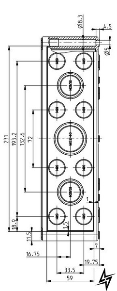 Коробка розподільна Spelsberg PC 3625-11-m (32хM20 6хM25/32 4хM32/40) sp12741201 фото