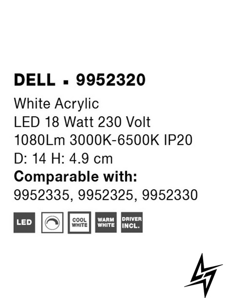 Стельовий світильник Nova luce Dell 9952320 LED  фото наживо, фото в дизайні інтер'єру