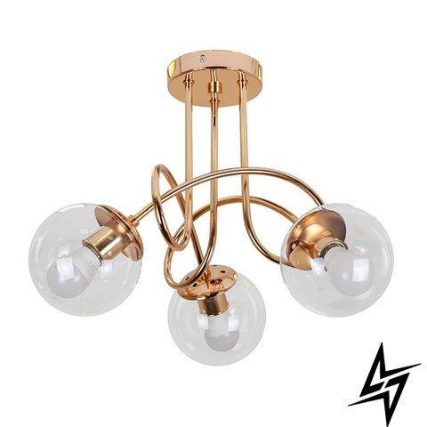 Люстра Levistella 7529903-3 GOLD+CL LVS4727 на 3 лампы E27 H 33 см 7529903-3 GOLD+CL фото