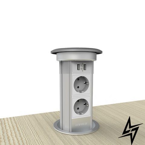 Розумна Wi-Fi висувна подвійна розетка з подвійною USB та бездротовою зарядкою Livolo (VL-SHS004) VL-SHS004 фото