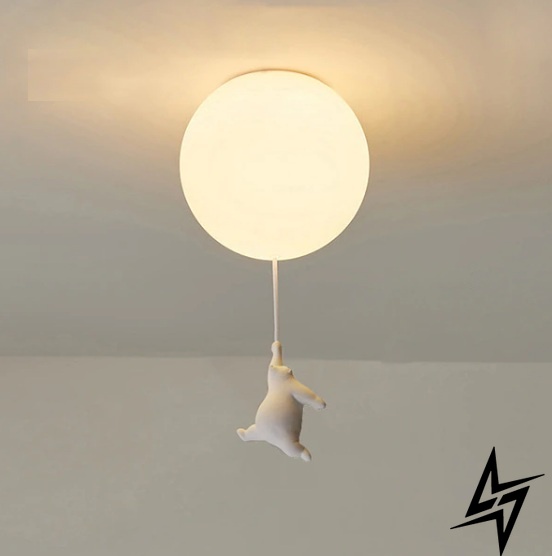 Потолочная люстра на 1 лампочку L23-37001 Белый SGJ10-350 фото в живую, фото в дизайне интерьера