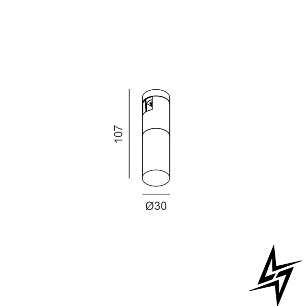 LTX 15.0301.4.930.BR Прожектор AIR_TUB MAT, D30mm, H107mm, LED 4W, 3000K, 93&deg;, 332Lm, CRI>90, 48V, DIM: DALI, 0-10V, IP20, опаловий, латунь фото