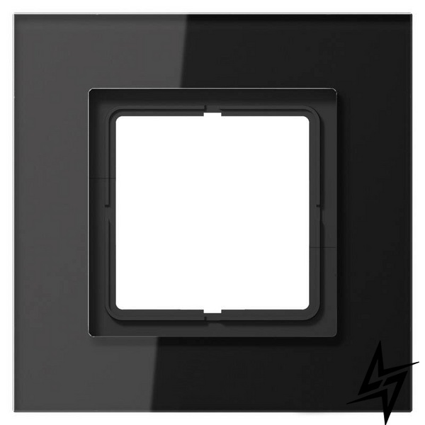 LSP981GLSW Рамка LS Plus Черное стекло 1-постовая Jung фото