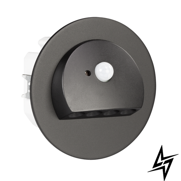 Настенный светильник Ledix Rubi с рамкой 09-212-62 врезной Черный 3100K 14V с датчиком ЛЕД LED10921262 фото в живую, фото в дизайне интерьера