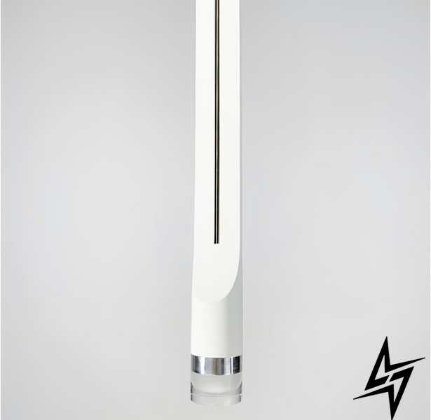 Сучасний видовжений підвісний світильник LE25694 LED 5W 4000K 45см Білий DE 10C/1 WH фото наживо, фото в дизайні інтер'єру