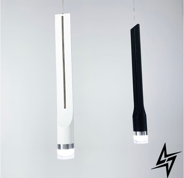 Современный удлиненный подвесной светильник LE25694 LED 5W 4000K 45см Белый DE 10C/1 WH фото в живую, фото в дизайне интерьера