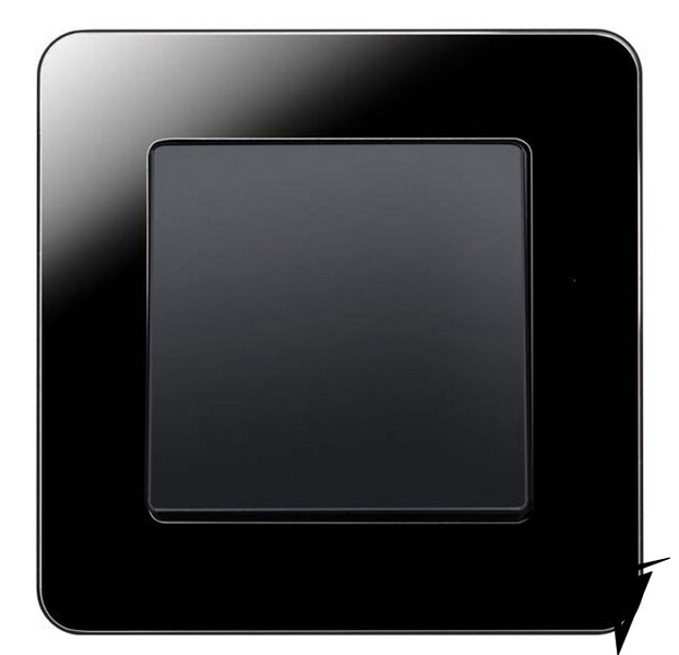Одноместная рамка Q.7 10116076 (стекло/черный) Berker фото