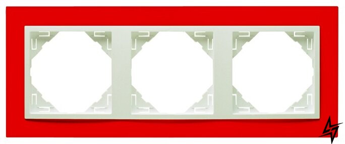 Рамка тройная, универсальная Logus 90. Animato красный/лед Efapel фото