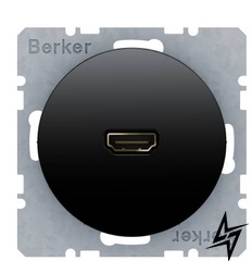 HDMI розетка 3315432045 подключение штекера под углом 90° R.x 3315432045 (черная) Berker фото