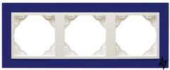 Рамка потрійна Logus 90 Animato синій/лід Efapel фото