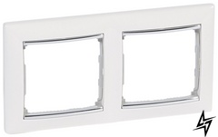 Рамка подвійна Valena горизонтальна біла/срібло 770492 Legrand фото
