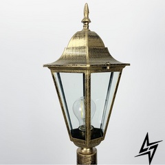 Вуличний класичний ліхтар в золотистому відтінку LE25845 1xE27 20x40см Золото 9029 BG S фото наживо, фото в дизайні екстер'єру