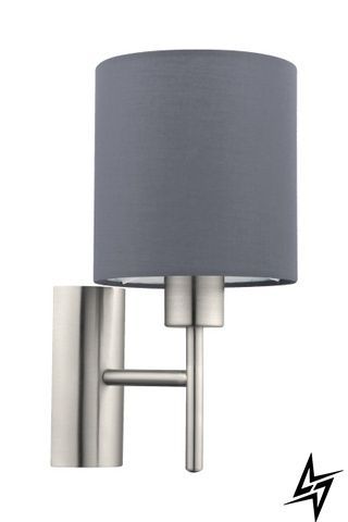Настінне бра Eglo Pasteri Grey 94926 хром E27 фото