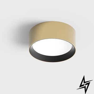LTX 02.1980.16.930.BR/BK Накладной потолочный светильник PRISMA L, D199мм, H80мм, LED 16W, 3000K, 1778Lm, 82&deg;, CRI>90, UGR>19, 220V-240V, IP20, микропризма, латунь/черный фото