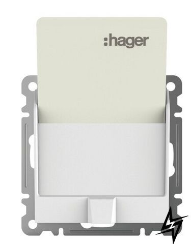 Картковий вимикач Hager WL0510 Lumina-2 10 А, IP20, білий, глянцевий фото