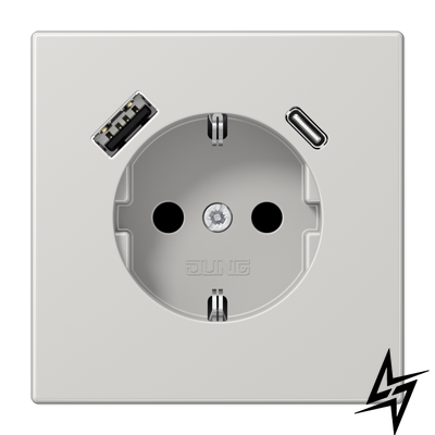 Розетка з USB SCHUKO 16А світло-сіра LS 990 Jung LS1520-15CALG фото