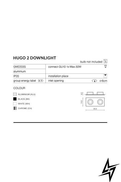 Точечный встраиваемый светильник Azzardo Hugo AZ1739 белый 2&times;GU10 фото