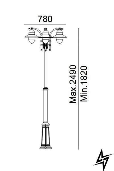 Фонарный столб Norlys Como 373B 28007 фото в живую, фото в дизайне экстерьера