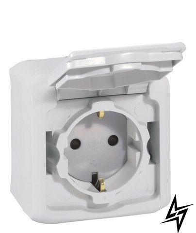 Розетка IP44 накладна 2К+З Forix сіра 782393 Legrand фото