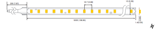 LED стрічка RISHANG 60-2835-12V-IP20 12W 1000Lm 4000K 5м RD0060TA-A-NW RD0060TA-A-NW фото