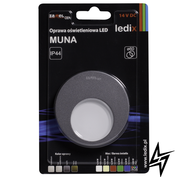 Настінний світильник Ledix Muna 02-211-32 врізний Графіт 3100K 14V LED LED10221132 фото наживо, фото в дизайні інтер'єру