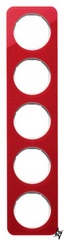 Пятиместная рамка R.1 10152349 (красный/полярная белизна) Berker фото