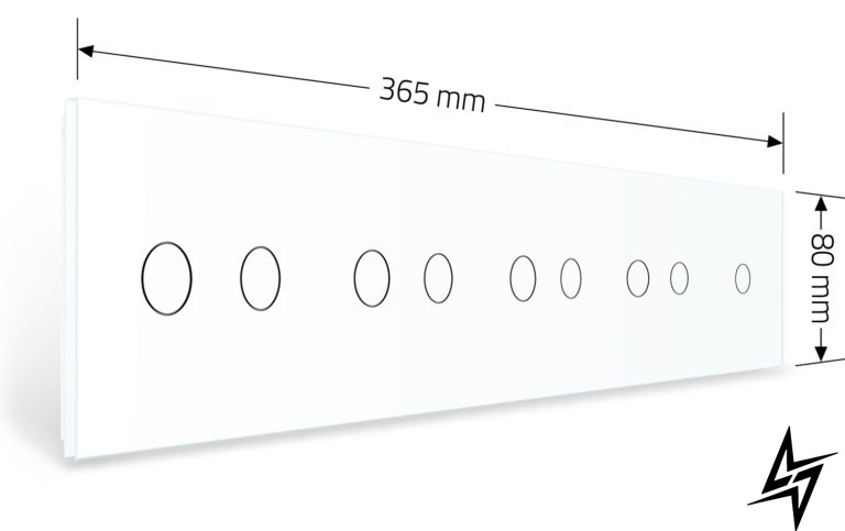 Сенсорная панель для выключателя 9 сенсоров (1-2-2-2-2) Livolo белый стекло (VL-P701/02/02/02/02-10W) фото