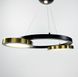 Дизайнерская светодиодная люстра в черном каркасе с латунными кольцами LE25195 LED 28W 3000-6000K 55x80см Черный SGA 20 фото в дизайне интерьера, фото в живую 9/9