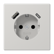 Розетка з USB SCHUKO 16А світло-сіра LS 990 Jung LS1520-15CALG - зображення 2